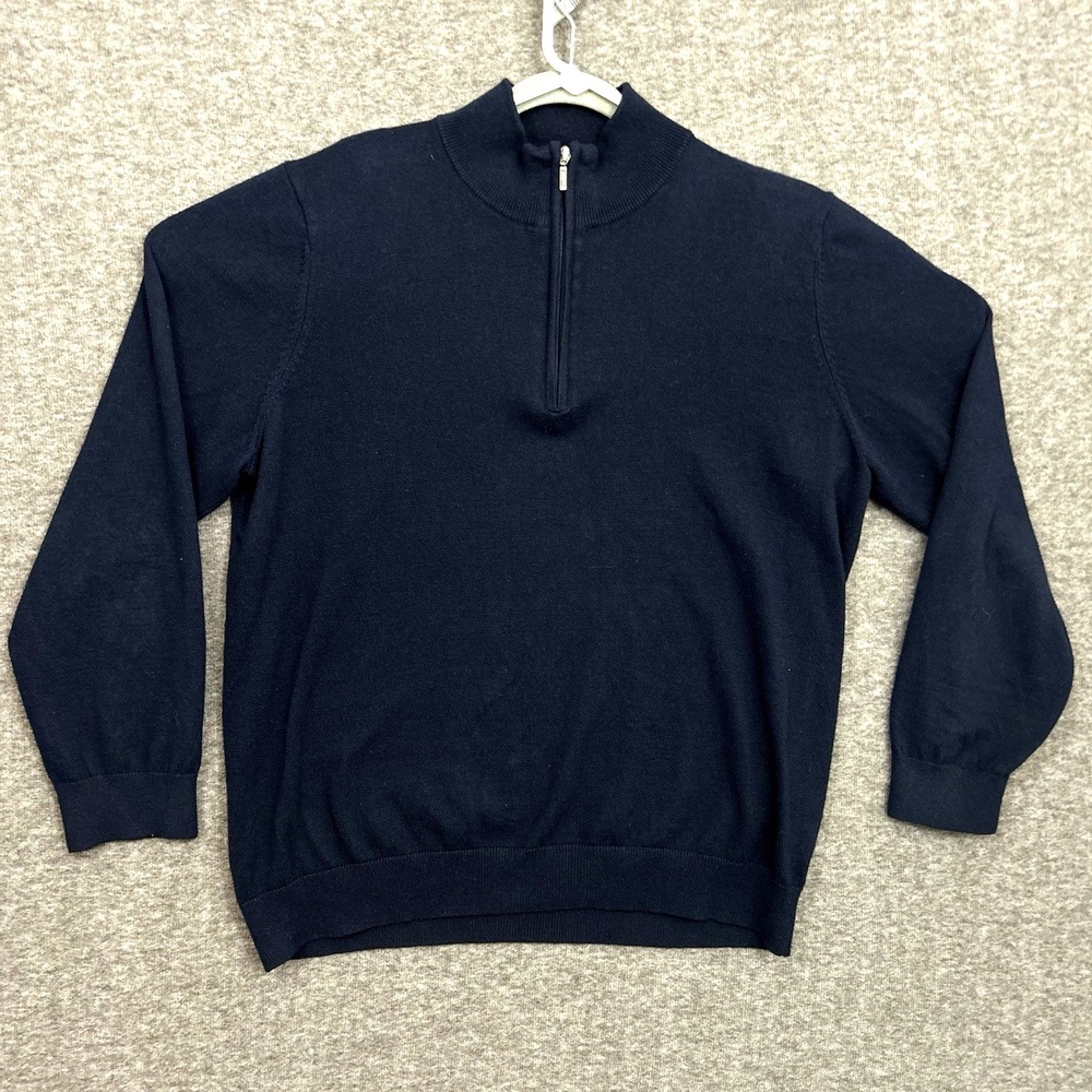 LL‎ Bean Wicked Soft Cashmere Cotton 1/4 Zip Sweater Men's XL 275298